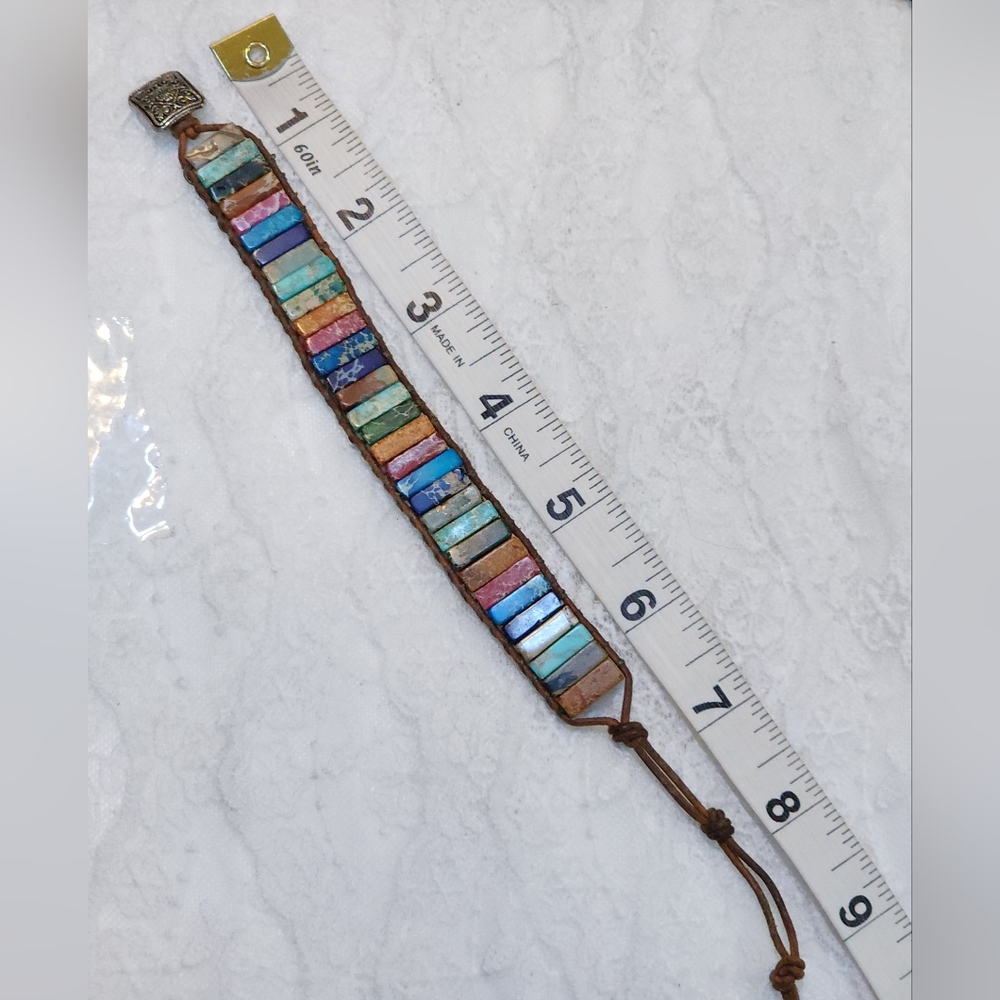 Multicolor Bohemian Stone Wrap Bracelet - Picture 6 of 7